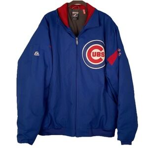 Majestic Jacket Men's L Blue Polyester Chicago‎ Cubs MLB